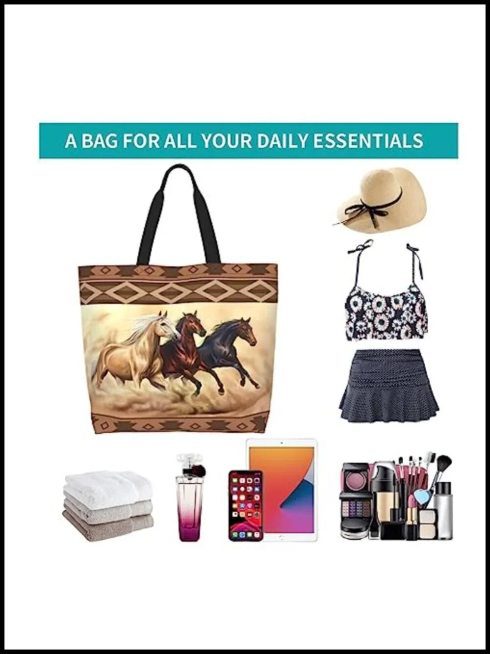 Large Tote Bag Reusable Grocery Shoulder Handbag Shopping Travel Work